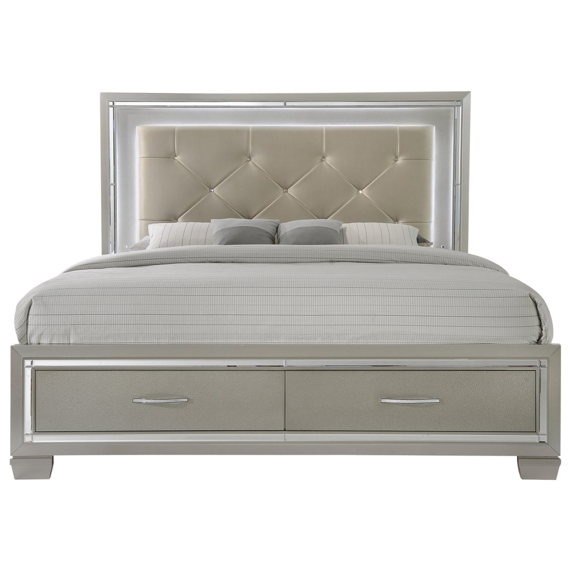Elements Platinum Contemporary Queen Platform Storage Bed with